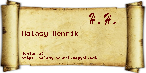 Halasy Henrik névjegykártya